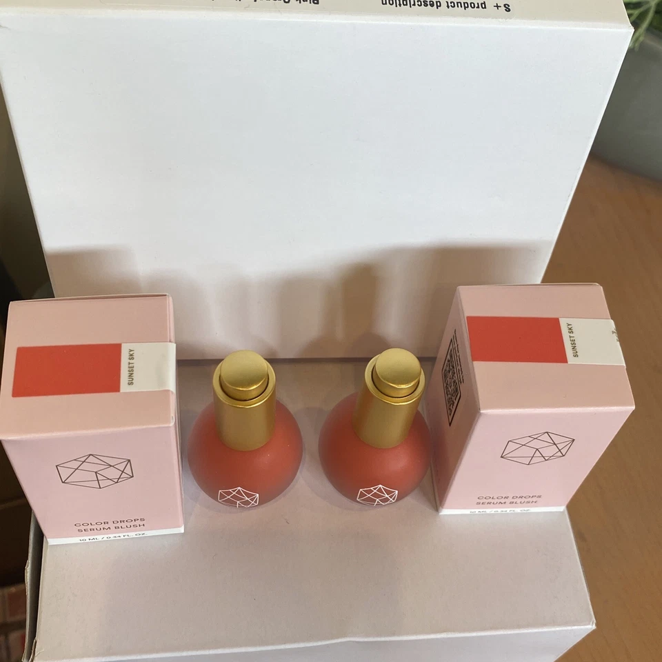 Em Cosmetics Color Drops Serum BlushDrops Talla 34oz Color Fl Puesta de sol, Sky Set de 2 Foto 3 de 4