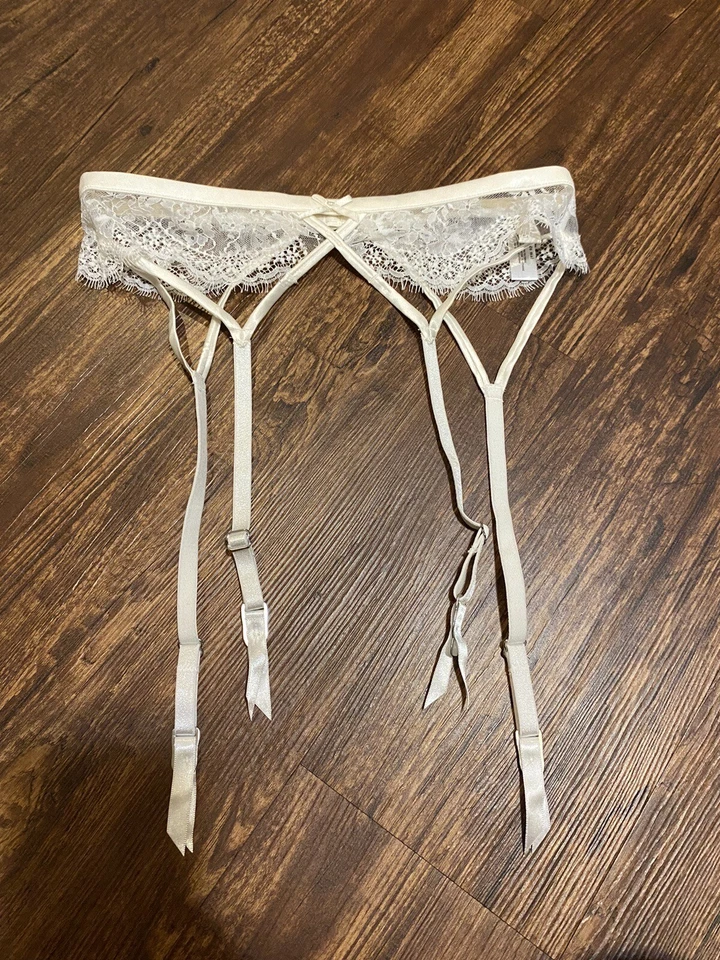 Cinturón Liguero Fleur du Mal Frankie Encaje Tirantes Marfil Talla 2 Pequeño Foto 2 de 4