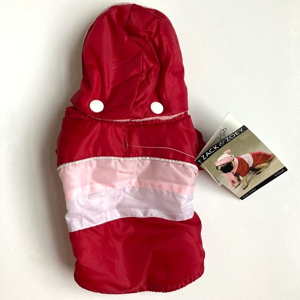 Zack Zoey Dog Arctic Parka & Scarf XS Fleece Lined Coat Detachable Hood HAT FLAW - Image 4 of 4