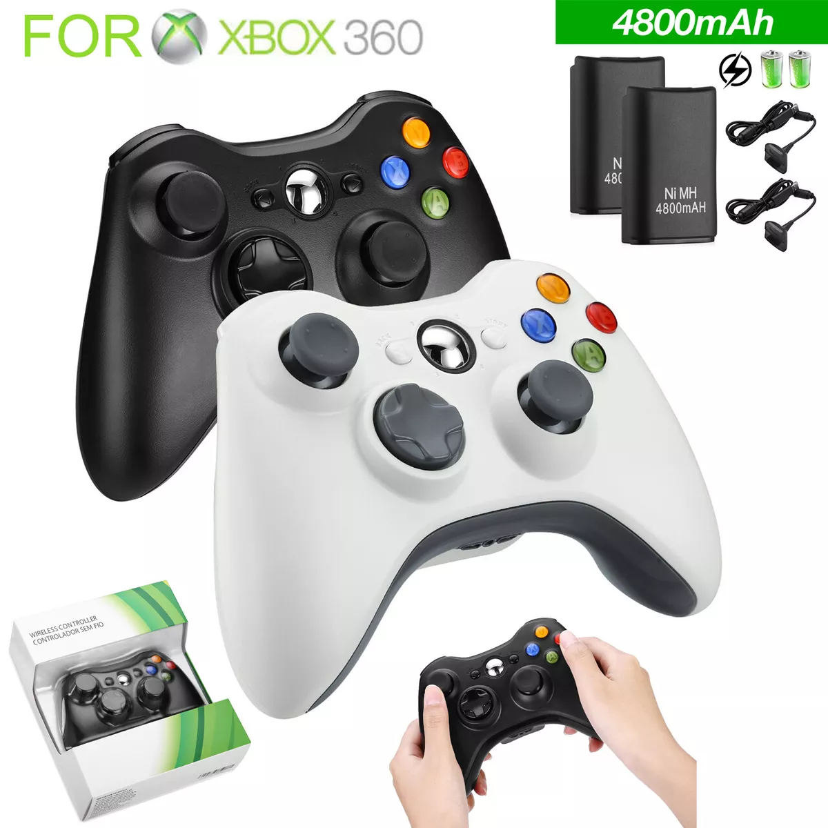 Wired Wireless Game Controller Gamepad for Microsoft XBOX 360