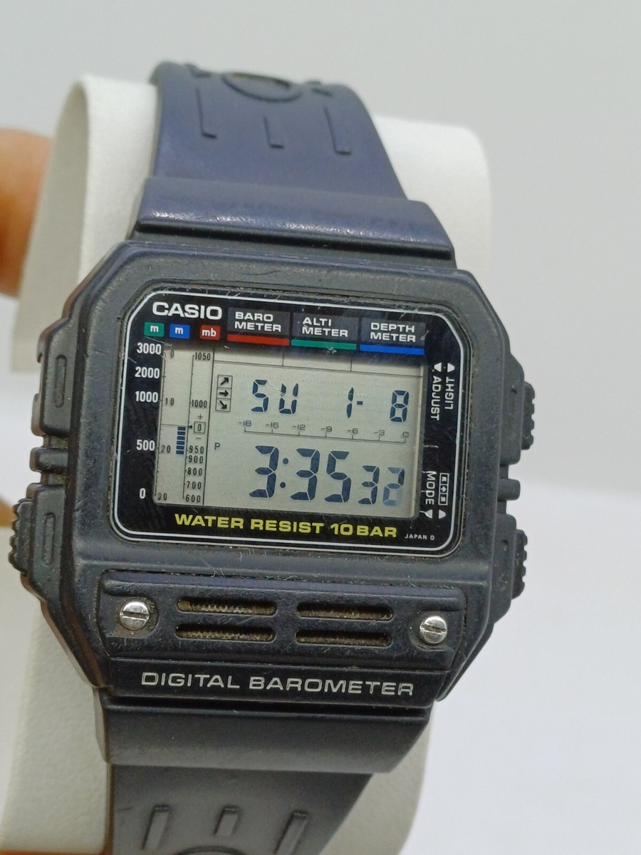 VINTAGE CASIO 560 BM-100 WJ BAROMETER ALTIMETER DIGITAL MENS
