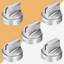 5 PCS Replacement For GE Gas Range Stove Stainless Steel Look Control Knob NEW