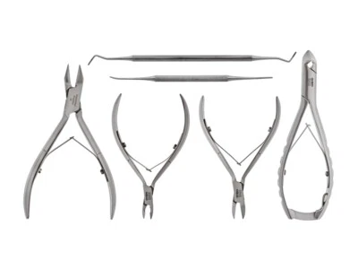 RHEIN INSTRUMENTE 6-teiliges DIABETIKER -Nagelzangen - Set - speziell abgerundete Spitzen