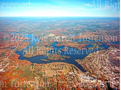 Boom Lake, Rhinelander Flowage Oneida Co. Wisconsin Aerial Photo. Frame Optional