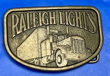 Raleigh Lights Cigarettes Tobacco Advertising Semi Truck Trucker belt buckle