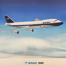 BOAC Boeing 747 British Airways Photograph Print 21x17" Aviation Airline Decor