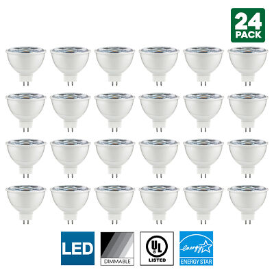 24 Pack Sunlite MR16 LED Bulb, 12V, 7 Watt, 5000K, GU5.3 Base, Dimmable