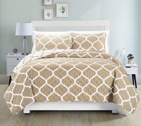Mk Collection King/california King 3pc Bedspread Modern Reversible Taupe/whit... on sale Mk Collection King/california King 3pc Bedspread Modern Reversible Taupe/whit... on sale