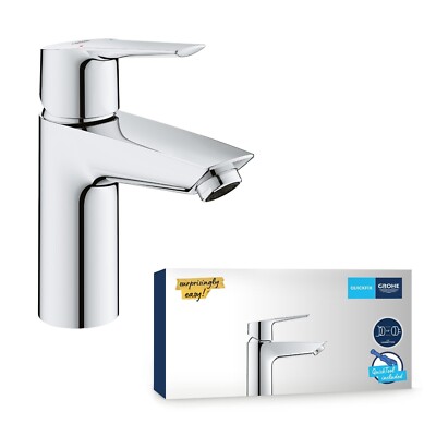 GROHE Quick Fix Start Silk Move Bad Waschtischarmatur Größe S Slim Chrom Wasserhahn