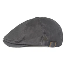 Men Classic Ivy Gatsby Newsboy Flat Toni Hat Adjustable Cotton Solid Peaked Cap