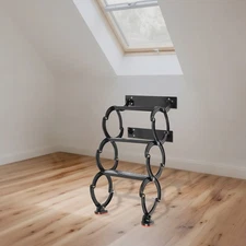 Wall Mounted Attic Ladder, Pull Down Telescoping Step Ladder, 3 Steps Ladder