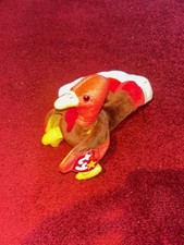 TY Beanie Baby Gobbles The Turkey With Tags - Mint Condition
