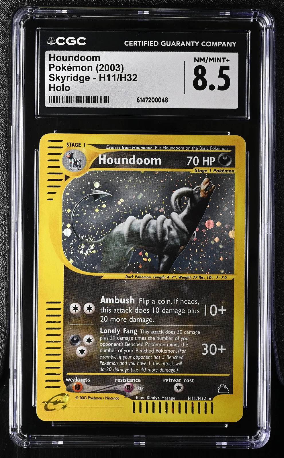 Houndoom 2003 Pokemon Skyridge Tail Swirl CGC 8.5 #H11/H32
