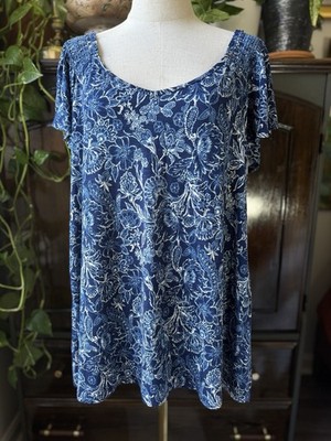 Sz 2 TORRID Super Soft Slub Jersey Flutter Sleeve Off Shoulder Babydoll Shirt
