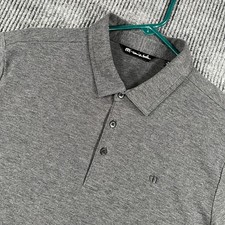Travis Mathew Polo Shirt Mens XL Extra Large Black Gray Short Sleeve Casual Golf
