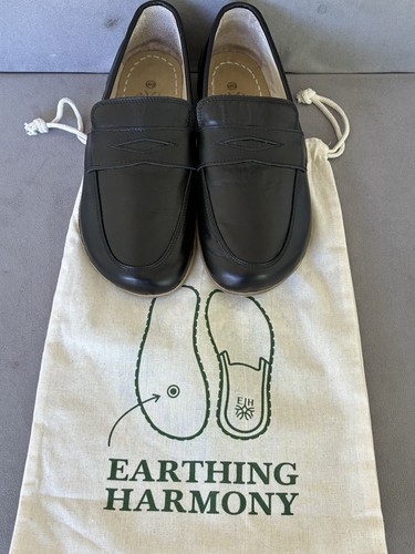 Earthing Harmony Grounding Shoes EU 40 Black Leather Penny Loafer Barefoot