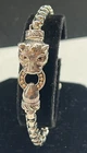 JAI John Hardy Sterling & 14k Accent Garnet Eyes Panther Box Chain Bracelet 8.5"