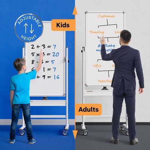 Rolling Dry Erase Board 24 x 48 - Large Portable Magnetic Whiteboard with Sta... - Picture 2 of 9