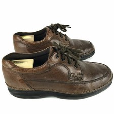 Nunn Bush Cameron Mens size 10 Shoes Brown Leather Moc Toe Oxford Shoes 83890-64