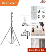 Heavy Duty Stainless Steel Light Stand, 110" Adjustable - Pro Photography Gear
