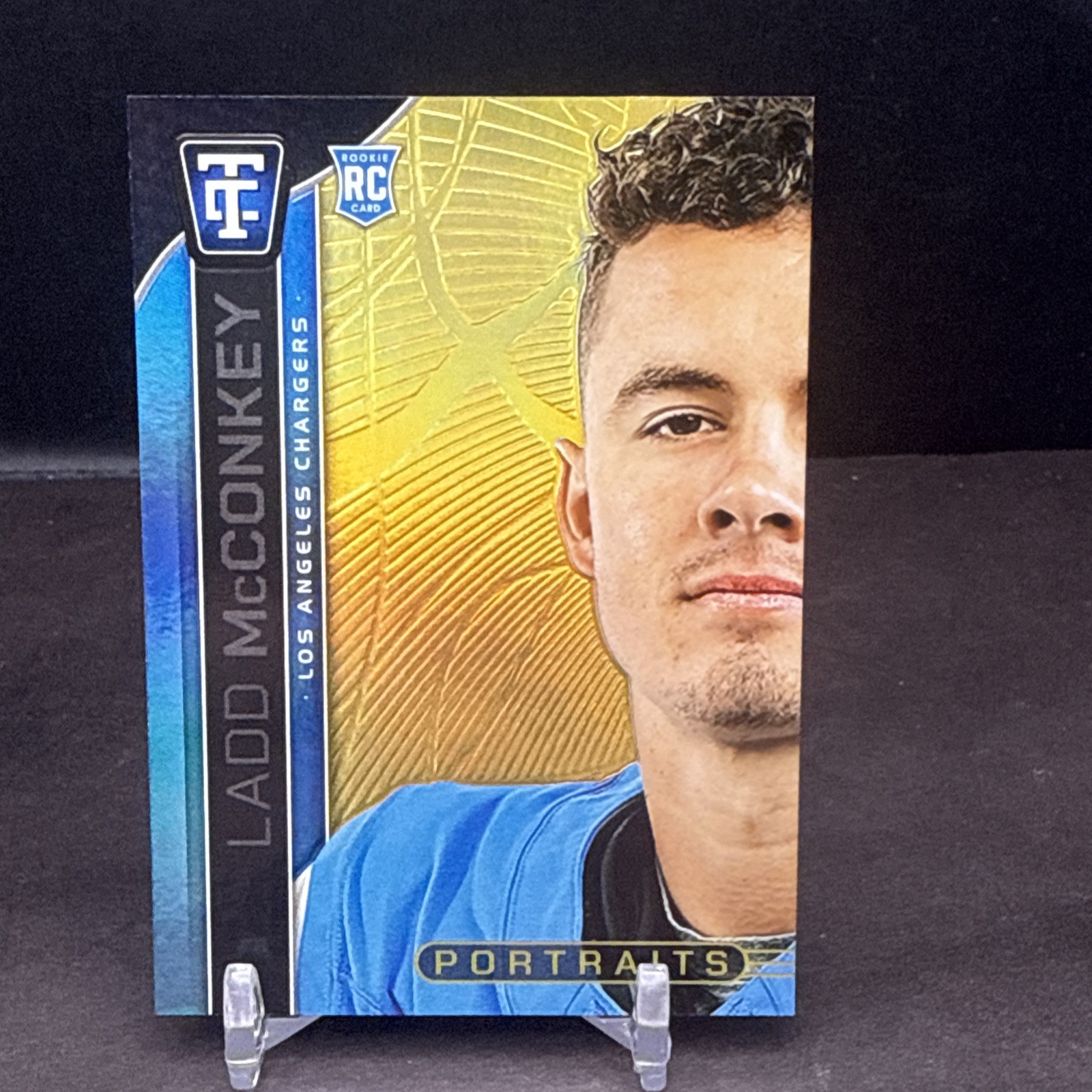 Ladd McConkey Panini Totally Certified Portraits #14 Mirror Platinum Gold