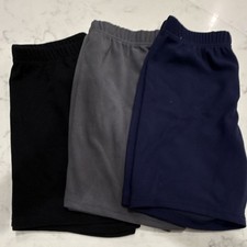 Women's Sweat Shorts S Black Gray Navy Cotton Blend Elastic Waist Regular