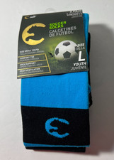 2-Pair Pack Puma Procat Soccer Socks Youth Size LARGE Performance Black/Blue