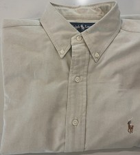 Ralph Lauren Yarmouth Pinpoint Oxford Long Sleeve Men  s 16 34/35 Tan Flesh Pony