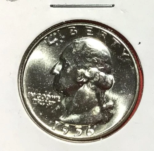 1956 Choice Uncirculated US Washington SILVER Quarter! Philadelphia Mint! Coin!