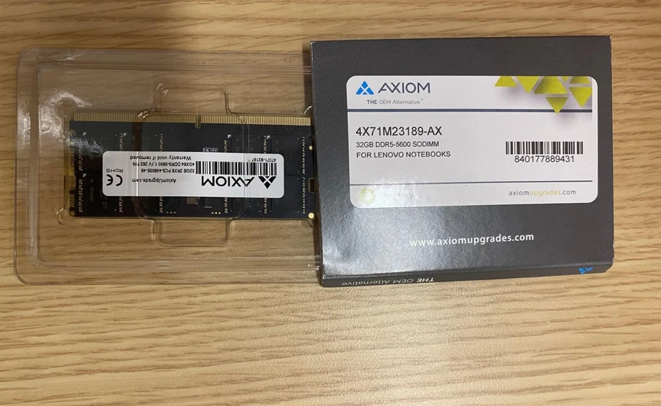 Brand New Axiom 32GB DDR5-5600 SODIMM Memory Module 4X71M23189-AX’ - Image 2 of 3