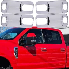2017-2022 Ford F250-F550 Crew Cab Chrome 4 Door Handle Bowl COVERS Back Plates