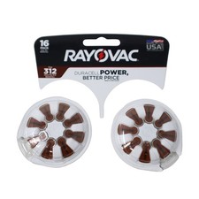 16 Pack - Rayovac Size 312 Zinc Air Hearing Aid Batteries EXP Feb 2028  Opened