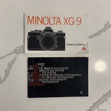 Minolta XG-9 Instruction Manual Book Vintage Owner  s Manual E