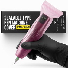 Sealable Tattoo Pen Covers Large, Gun 2.5''x Pink 2.5inchX7.8inch