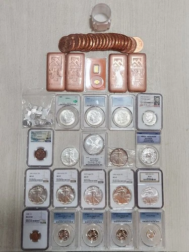 silver coins bulk, silver eagles, morgans, grams, gold, etc.
