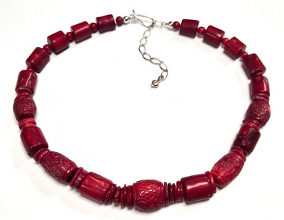 Desert Rose Trading DTR Jay King 925 Sterling Silver Coral Beaded 21'' Necklace