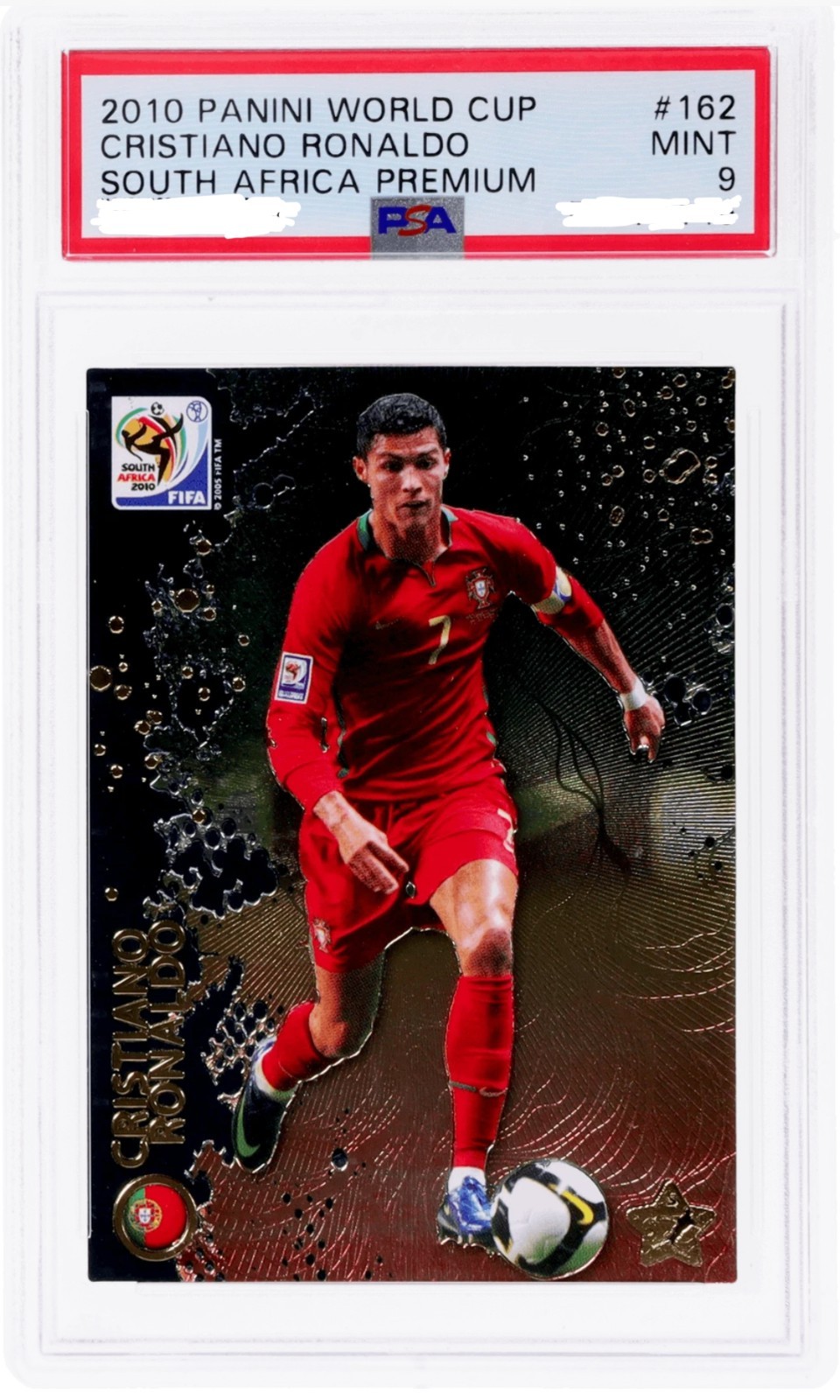 2010 PANINI WORLD CUP SOUTH AFRICA PREMIUM SOCCER #162 CRISTIANO RONALDO PSA 9