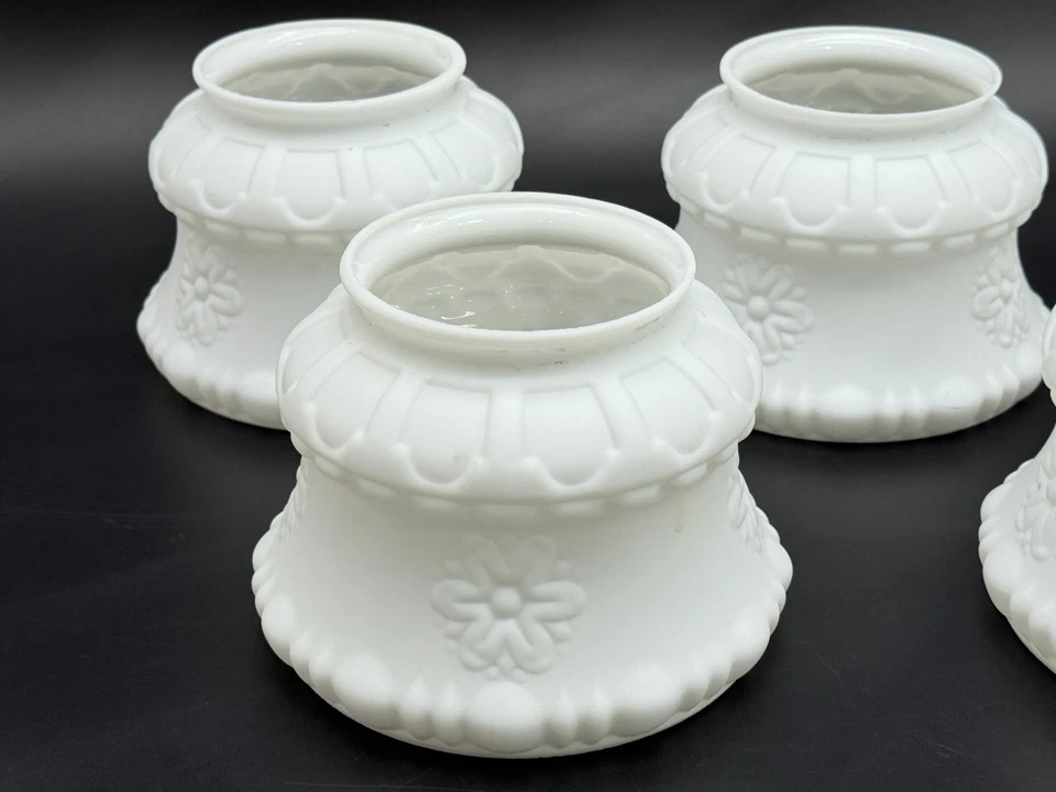 Luminária de teto antiga vitoriana a gás abajur branco fosco vidro peças de abajur - Imagem 3 de 4