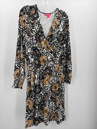 Pre-Owned Lilly Pulitzer Black Size Medium Knee Length Long Sleeve Dress