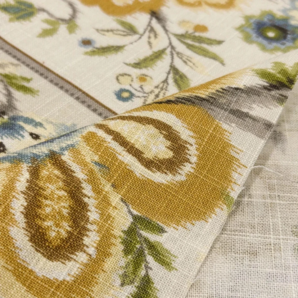 Braemore Floral ÁMBAR Decoración del Hogar Lino Cortina Almohada Tela de Costura POR Foto 3 de 4