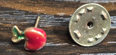  '' Vintage Mini Apple With Leaf Stem Leaf Goldtone Metal Stud Earring *Only 1*