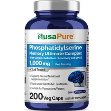 NusaPure Phosphatidylserine Memory Ultimate Complex 1000mg 200 Vegetarian Cap...