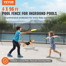 New Pool Fence, 4 x 96 FT Pool Fences for Inground Pools, Removable Child Safe