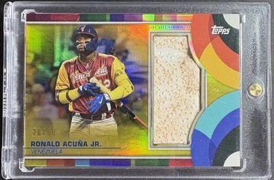 2023 RONALD ACUNA JR. Topps World Baseball Classic WBC Game-Used Base Gold #/50