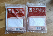 2 x New Painter’s Plastic Drop Cloth Sheets - 4 x 5 m Waterproof