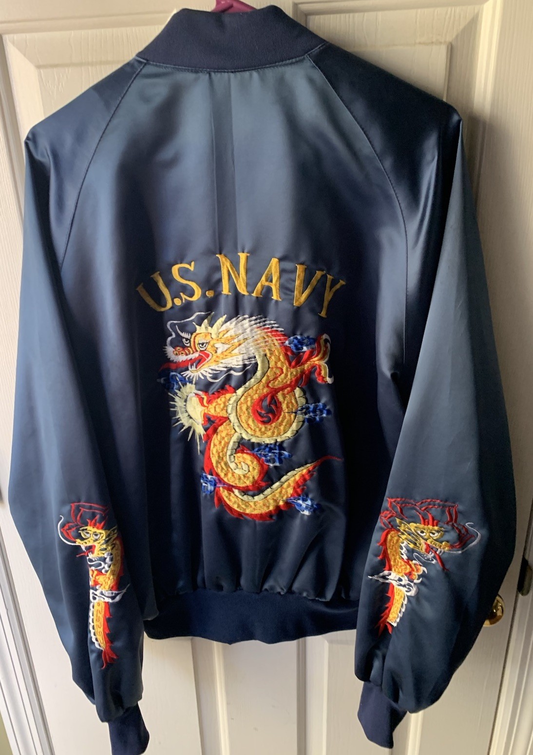 US Navy 80's Sukajan Dragon Souvenir Jacket - XL Dual… - Gem
