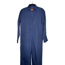 Coveralls Blue EUC Sz 40-RG Long Sleeve Work 1/4 Zip Snaps - Decorative Pockets