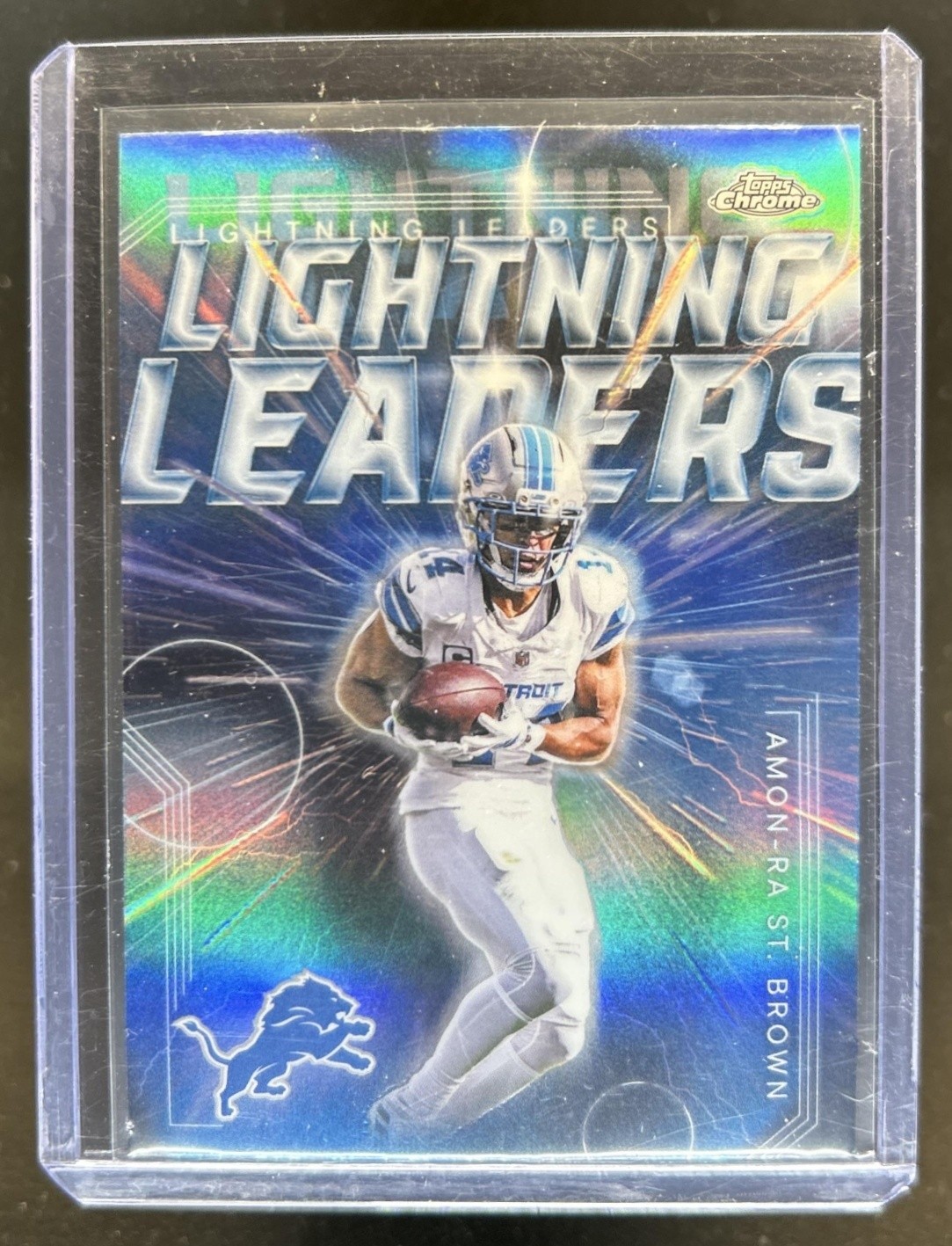 2025 Topps Chrome Amon-Ra St. Brown Lightning Leaders SSP #LL-15 Lions