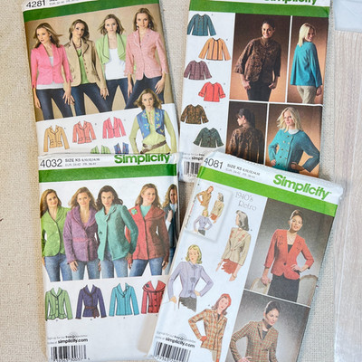 YOU CHOOSE! Simplicity Sewing Patterns for Assorted Style Jackets - NEW UNCUT
