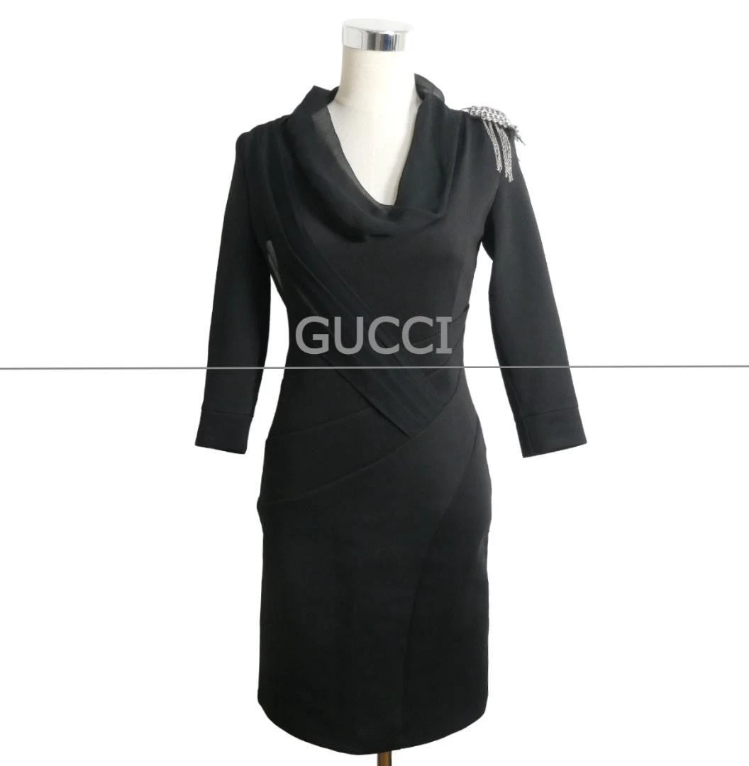 Robe moulante Gucci Broche Off Tortue Longueur Genou m6_0404